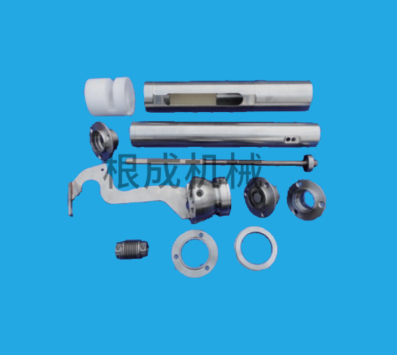 進口夾持器的導向軸套，軸承座，長方軸，彈簧聯軸器等